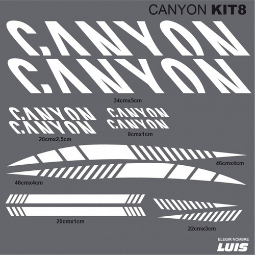 Canyon Kit8 Sticker Calcomania Para Cuadro De Bicicleta Bici