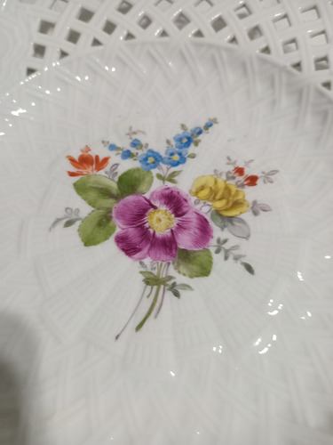Plato Decorativo Porcelana Meissen (ii) No Se Envia Blanco (Usado)