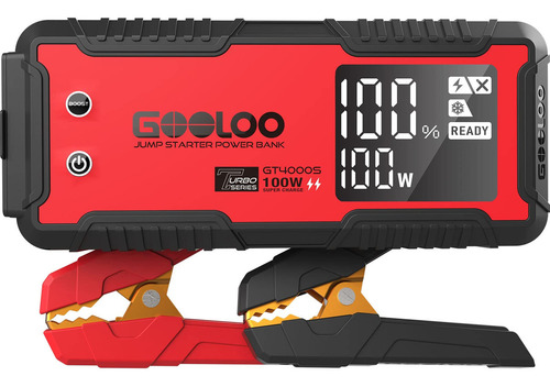 Gooloo Gt4000s Arrancador De Coche 4000a Cargador 100w Color rojo