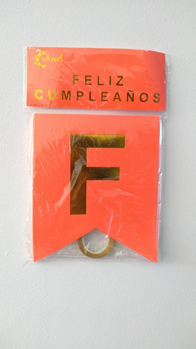 1 Banderín Feliz Cumpleaños Fosforescente Letrero Decoración