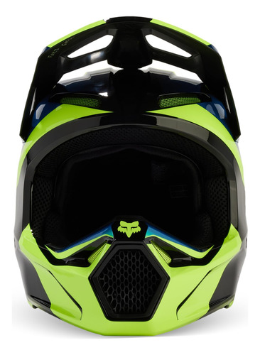 Casco De Motocross Fox Racing V1 Streak Negro/amarillo Talla