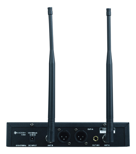 Microfone Sem Fio Duplo Kadosh Uhf Recarregável K492m Rec B6