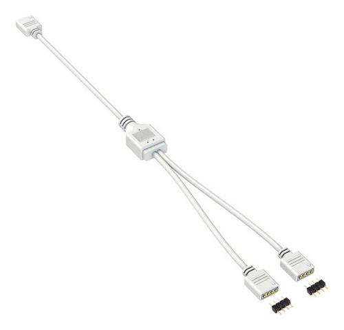 Cabo Y Splitter Rgb 12v 4 Pinos Branco 1 Para 2 Saídas