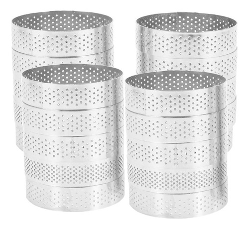 20 Anillos Circulares Para Tartas Con Agujeros, Quiches, Pas