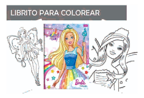 Kit Imprimible Librito Para Colorear Barbie