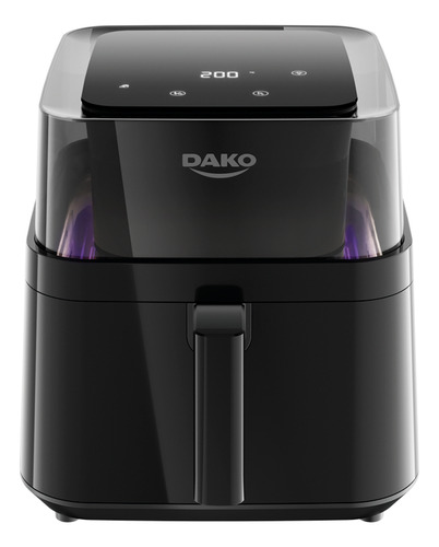 Fritadeira Air Fryer Dako Transparente Digital Com Cesto De 6 Litros E Visor 360° 4 Em 1 127v
