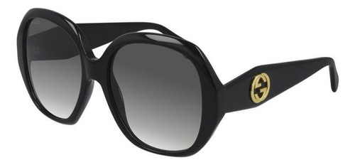 Gucci Gg0796s 001 Round Oversized Negro Gris