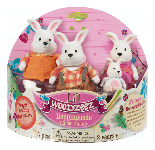 Lil Woodzeez 6006 Set Familia De Conejos X4 Figuras Animales