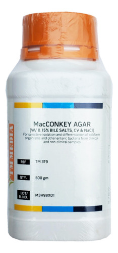 Agar Macconkey Envase Con 500 Gramos