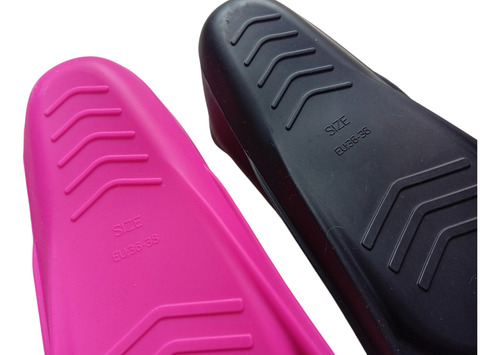 Aletas Natación Silicona 2 Pares 4-5mx Entrenamiento Semi N Rosa Chicle Y Negro Intenso (Usado)