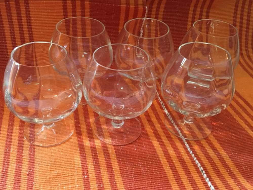 Copas De Cristal D´ Arques Con Biselado Para Coñac Brandy 