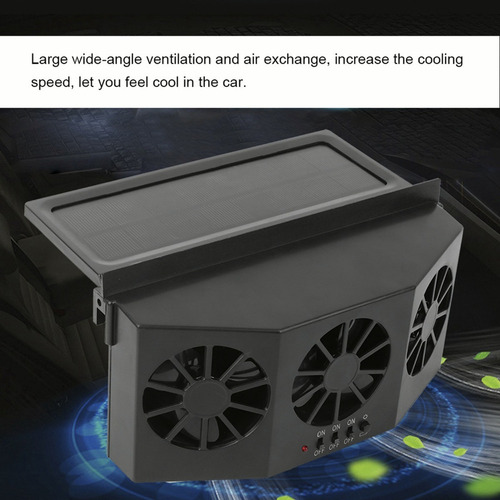 Portátil Solar Coche Ventilador Automóvil Ventilación Ve