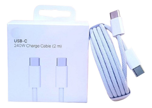 Cargador C Rápida 20w Para Iphone 15/16+ Cable Mallado 2 Mts
