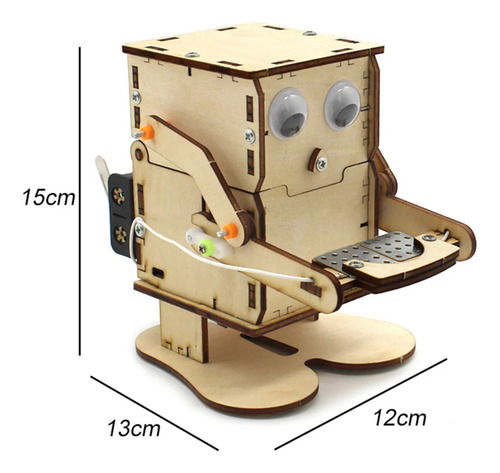 6 Piezas Kit Didáctico Robot Traga Monedas Madera Para Armar