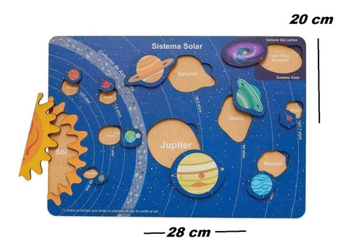 Juego Didactico Encastre Madera Sistema Solar Planetas Niño