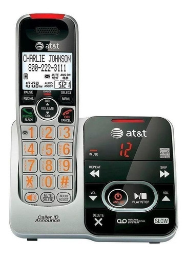 Teléfono AT&T CRL32102 inalámbrico - color negro/plateado