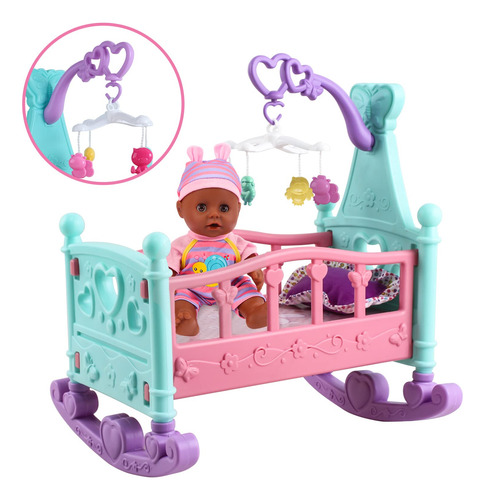 Set De Muñecas Deao Black Con Silla Alta Para Cuna, 21 Pieza