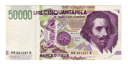 Billete 50000 Liras Italia 1984