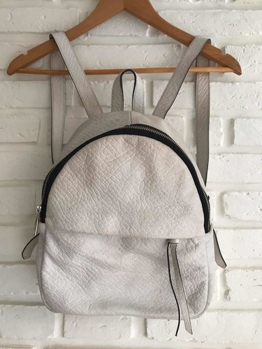 Mochila Prune! Cuero Vacuno Blanco! Tendencia!