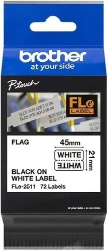 Cinta Brother Fle-2511 Negro Sobre Blanco Original 45 X 21mm