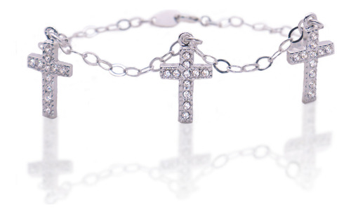 Pulsera Plata Ajustable Mujer Dama Dije Ley 925 Regalo Tipo 3 18 Cm