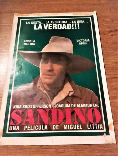 Cine Poster Afiche Pelicula Sandino De Miguel Littin 1990 