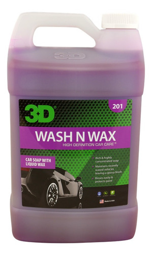 Imagen 1 de 1 de Shampoo Con Cera Automotriz Alta Espuma  Carwash 3d Wax