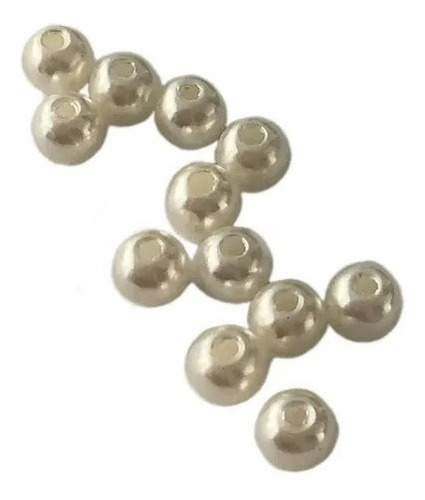 Abalorio Perla 6mm Beige De Acrilico 2500 Pzas, 250gr