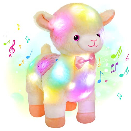 Alpaca Musical De 14  Luces Led, Canta Y Brilla, Regalo...