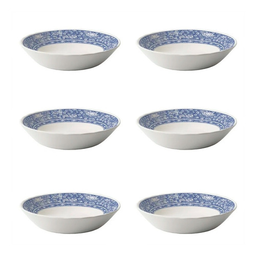 Set X6 Platos Hondos Corona Blue Apto Microondas Ceramica