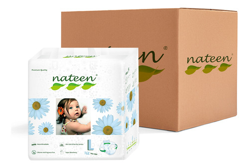 Caja Talla L (128 Uds.) 8 Paq - Pañales Ecológicos Nateen