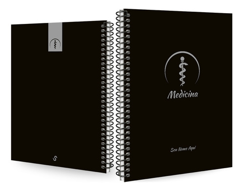 Caderno Universitário Personalizado Profissões Prata 1 Mat Cor Medicina