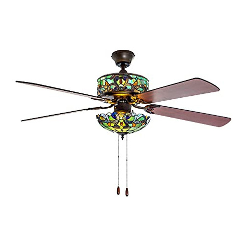 River Of Goods Stained Glass Magna Carta Led Ceiling Fan - 5