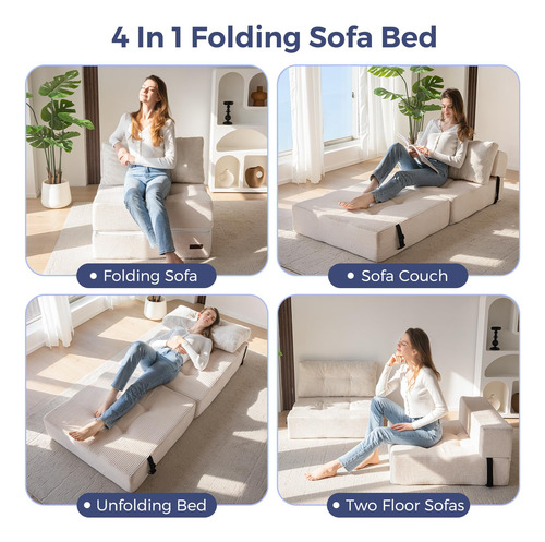 Maxyoyo Sofá Cama Plegable Sofá Cama Convertible Con Espuma