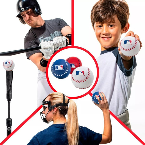 Pelotas Béisbol Franklin X3 Azul Rojo Blanco Calidad Trex