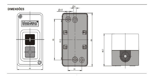 Chave Liga/desliga Modelo 30a Cs102 Margirius