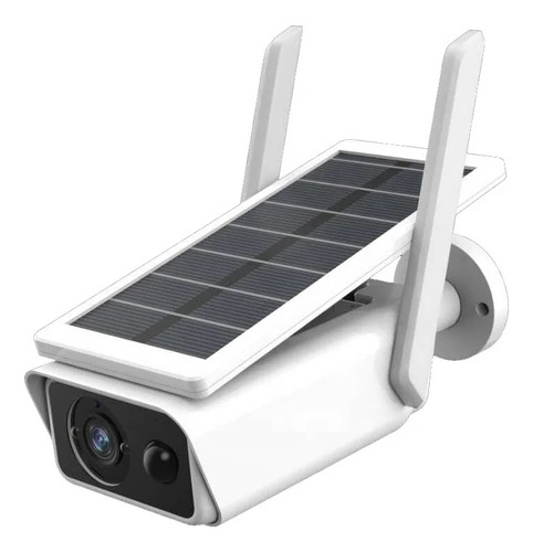 Câmera Ip Wifi Segurança Ip66 Energia Solar Full Hd Externa Cor Branco