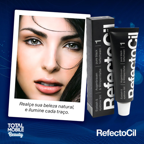 Tinte para pestañas y cejas RefectoCil Black Eyebrow Dye 1.0, 15 ml/15 g
