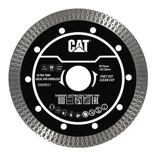 Disco Diamantado Turbo Amoladora 115mm Cat Extra Fino 1,4mm