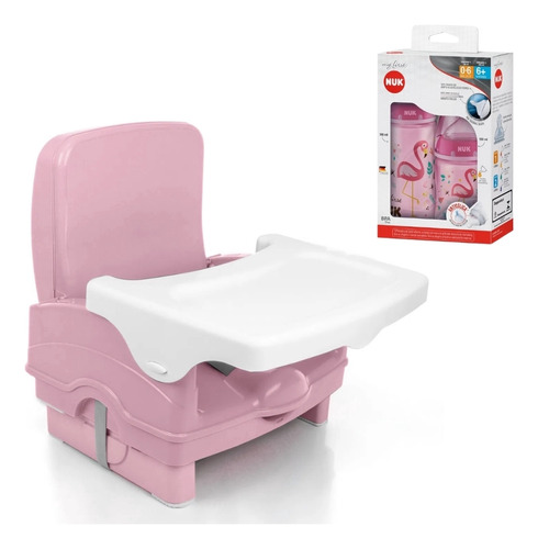 Cadeira Cake Voyage E Kit Mamadeira Nuk Flamingo