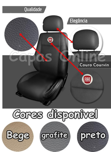 Imagem 2 de 4 de Capa Banco Couro Fiat Palio Weekend Ex 2004 2005 Bordado
