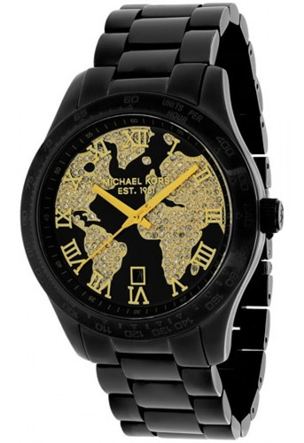 Relógio Michael Kors Mk6061 Layton Preto Dourado Original