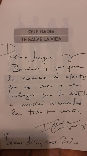 Imagen 3 de 6 de Que Nadie Te Salve La Vida Flavia Company El Ateneo Autograf