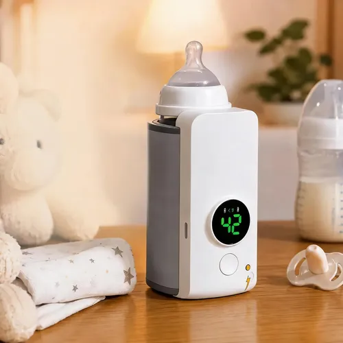 Aquecedor De Mamadeira Sem Fio Digital Bivolt Portátil Branco 127/220v