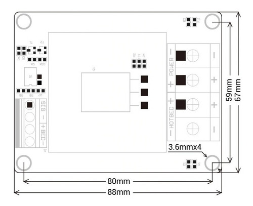 Mosfet 12-24v Até 30-40a Para Mesa Aquecida Impressora 3d