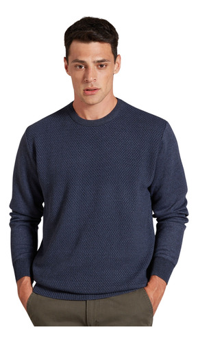 Sweater Devré Texturado Azul Marino Melange Hombre 60d000138