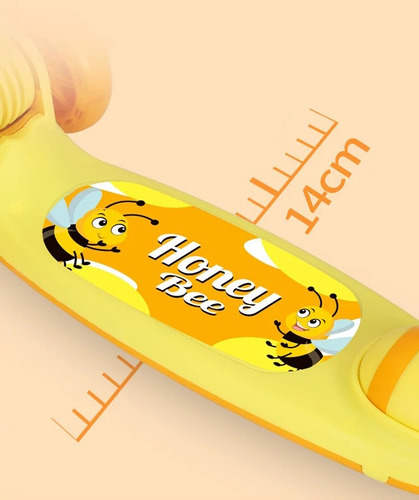 Patín Del Diablo Scooter Led Para Niña Niño 3 Ruedas Abejas Amarillo