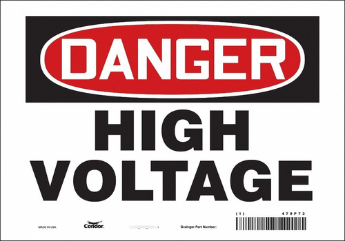 Cartel Chapa Técnica Sublimación Danger High Voltage 15x20