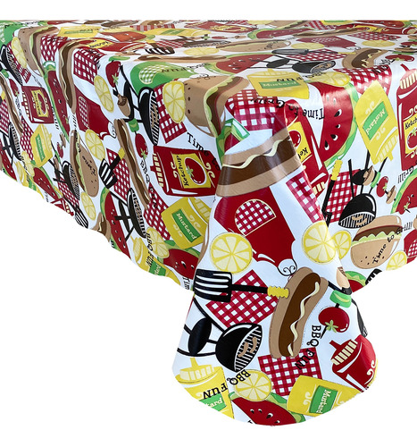 Mantel De Vinilo Retro Para Barbacoa, 132 X 132 Cm