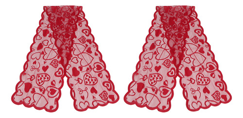 Camino De Mesa Love Heart, 2 Unidades, Estampado De Bodas, E